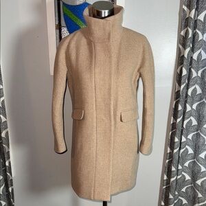 J Crew Tan Stadium Cloth Cocoon Coat SZ 2P